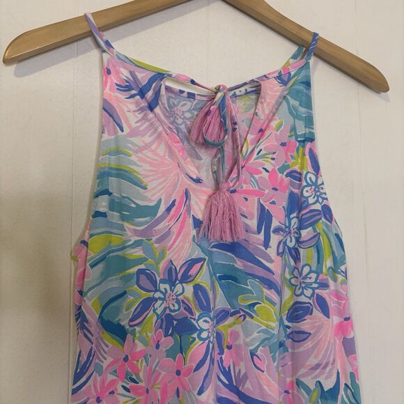 Lilly Pulitzer Small Margot Halter Floral Swing Dress Pink Coastal Resort Preppy - Picture 7 of 11
